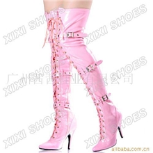 供应性感高跟鞋细高跟绑带过膝长靴,弹力美腿长靴,大码靴,舞台靴