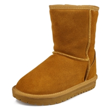 2013年冬季新款短靴女雪地靴子防水厚底真皮女靴平跟牛筋底防滑