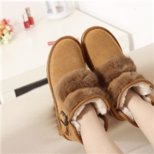 2013新款真兔毛真皮磨砂皮冬靴脚面兔毛皮带扣保暖雪地靴单靴短靴