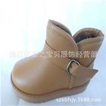 仁步低帮搭扣雪地靴男女童雪地靴库存童鞋尾单处理