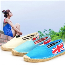 厂家直销麻底国旗粗条文亚麻帆布鞋男鞋女鞋春秋鞋情侣鞋环保防臭