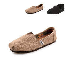 2013最新厂家直销天然亚麻帆布鞋棕色麻布懒人男女士情侣鞋麻布鞋