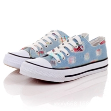 牛仔格子经典日常休闲低帮男女批发大量处理帆布鞋.学生韩版特价