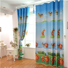儿童窗帘窗帘布批发卡通窗帘涤棉混纺窗帘田园窗帘熊出没