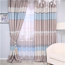 遮光窗帘窗帘布遮光布特价窗帘地中海风格窗帘拼接印花窗帘