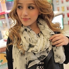 秋冬新款【淘宝爆款】人脸玛丽莲梦露款雪纺围巾丝巾