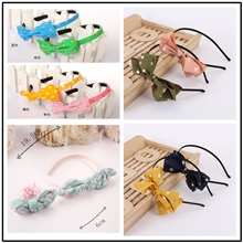 【伙拼组货款】红蓝格2元发饰批发欧韩爆款秋冬雪纺兔朵发箍包邮