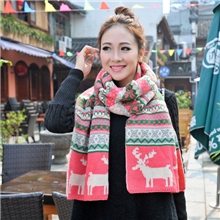 围巾批发爆款小爸爸同款围巾双面小鹿围巾平板针织围巾WJ415