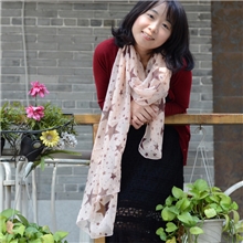 索吻青蛙原创品牌围巾女秋冬棉质文艺森女系粉色星星2米超长批发