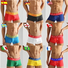 品牌外贸国旗版纯棉男装平角内裤短裤ck男士高档内裤批发