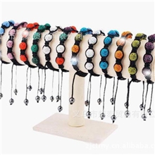 热销10mm镶钻编织香巴拉手链