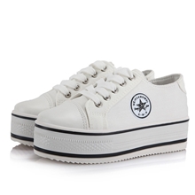 2013夏季韩版白色松糕鞋学生高帮帆布鞋休闲鞋子厚底板鞋女士潮低