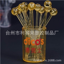 EKAY003亮晶晶趣味表情水果叉(12支装+1杯)笑脸水果签可印刷