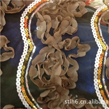 特种绣三合一;珠片绣;毛巾绣;盘带绣;珠片绣;水溶花边;裁片绣;