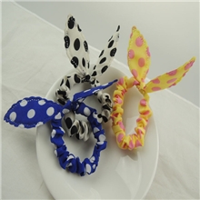 发饰批发韩国头饰可爱圆点发绳甜美兔子耳朵发圈二元店地摊热卖