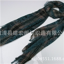 厂家低价供应豹纹印花散须超长2m人造棉印花丝巾长巾