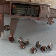 塑料圆锥形手缝钮扣手缝尖铆钉手缝有孔穿线子弹头10MM优质银色