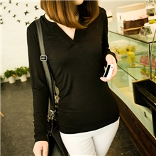 2013秋冬装新款欧美修身女装V领长袖T恤女士正品打底衫批发