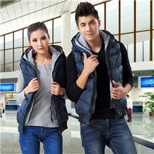 厂家直销男士羽绒棉马甲男装韩版棉背心男款连帽加厚情侣马甲