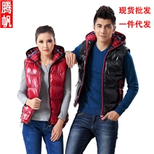 厂家直销秋冬装男士马甲情侣马甲羽绒背心韩版羽绒棉马甲批发