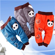 童装童裤批发冬季新品韩版卡通小熊爆款双层加厚儿童裤长毛绒裤