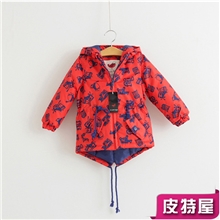 新款韩版童装男童外套冬款猫头鹰印花高档保暖童外套品牌童装批发