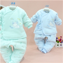 童套装婴套装秋冬新款新生儿系带棉衣套装开襟棉衣套装小哈王6061