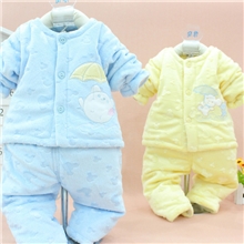 童装秋装宝宝套装新生儿婴幼儿服装外出服两件套棉袄小哈王9020