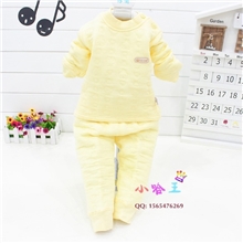 儿童保暖内衣婴幼儿肩开扣保暖内衣套装宝宝棉毛衫贝儿小龙6012