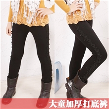 大童打底裤13冬款全棉中高档女童加绒加厚打底裤批发中大童裤子
