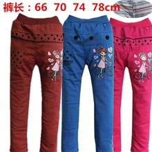 爆款中大童童裤批发女童韩版棉裤波点植绒印花/厂家直批