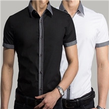 一件代发13新款男士商务短袖衬衫潮流时尚休闲衬衫修身衬衫男