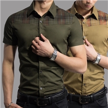 厂家直供2013夏新品热卖短袖衬衫男式时尚休闲韩版修身衬衣