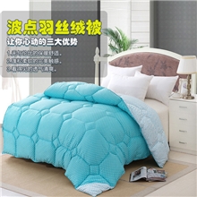 南通家纺时尚波点羽丝绒被子加厚保暖磨毛秋冬被芯床上用品批发