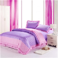 韩版全棉四件套AB版带蝴蝶结床裙式纯棉床上用品