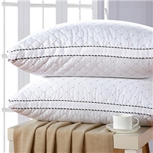 皇庭家纺床上用品全棉绗绣立体羽丝绒酒店保健护颈枕头枕芯批发