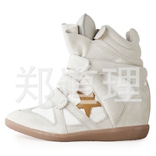 2013SS早春isabelmarant刘嘉玲新款内增高休闲真皮拼色运动