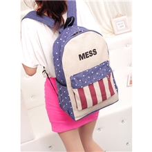 厂家批发13秋新款欧美时尚帆布竖条双肩包学生包