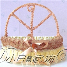 批发供应玫瑰花系列蕾丝单层收纳挂篮多色