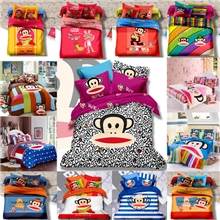 纯棉大嘴卡通猴子四件套全棉印花卡通四件套批发团购一件代发