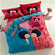 爆款活性全棉四件套婚庆纯棉加厚超柔磨毛卡通四件套一件代发