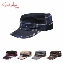 宇莹正品帽子平顶帽2013新款格纹拼接款个性潮流男士女士