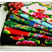 EOO1东北大花布凤凰牡丹布料加厚全棉纱斜纹纯棉布料老土布面料