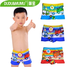 厂家直销儿童超可爱卡通泳裤小汽车定位花型泳裤宝宝平角泳裤