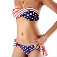 外贸泳装女士泳衣欧美热销款厂家直销美国国旗款