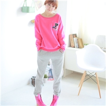 #2563CHUVIVI秋冬韩版新款长袖卫衣休闲运动套装保暖两件套