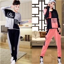 厂家直销2013秋冬装新款爆版大码韩版时尚休闲卫衣套装女装批发