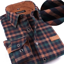 秋装格子衬衫男长袖衬衫男士衬衫休闲修身格子衬衣加厚衬衫直销