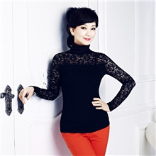 2013新款秋季女装高领蕾丝女士打底衫长袖打底衫女装蕾丝衫
