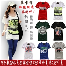 诚客2013新款女装韩版印花女士短袖t桖李孝利时尚女式T恤衫批发